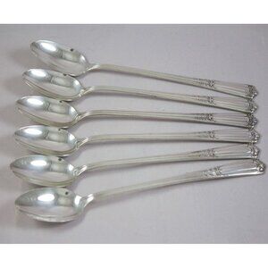 Vintage Lenox Silverplate 1933 by Wallace Silver Deerfield Iced Tea Spoons 6